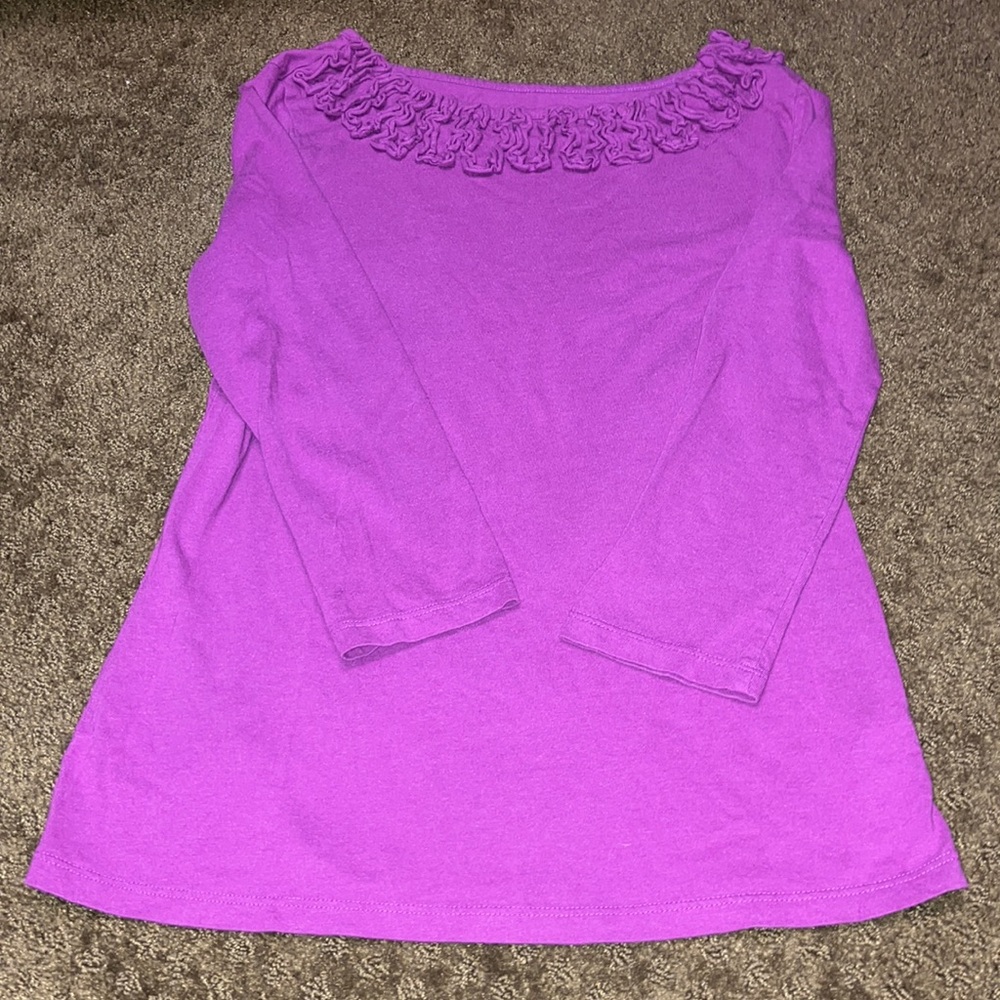 Charter Club XS long sleeve deep pink top EUC